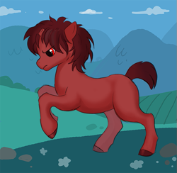 Size: 547x534 | Tagged: safe, artist:licoricepunch, oc, oc only, blank flank, broken horn, solo