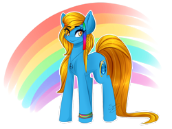 Size: 1280x960 | Tagged: safe, artist:sugarberry, oc, oc only, oc:internet explorer, browser ponies, hippie, internet explorer, necklace, ponified, rainbow