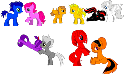 Size: 1344x800 | Tagged: safe, artist:donamorteboo, pony creator, amy rose, blaze the cat, cream the rabbit, female, knuckles the echidna, male, miles "tails" prower, ponified, rouge the bat, shade the echidna, shadow the hedgehog, shipping, silver the hedgehog, simple background, sonic the hedgehog (series), straight, transparent background