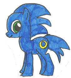 Size: 1024x1121 | Tagged: safe, artist:sonicanderikfan, pony, ponified, solo, sonic the hedgehog, sonic the hedgehog (series), traditional art