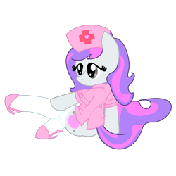 Size: 1730x1730 | Tagged: safe, artist:amethystlullaby, artist:pyruvate, oc, oc only, oc:amethyst lullaby, clothes, nurse, simple background, transparent background, uniform