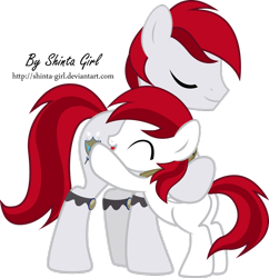 Size: 1024x1058 | Tagged: safe, artist:shinta-girl, oc, oc only, oc:billy hooves, oc:joshua, commission, couple, duo, hug