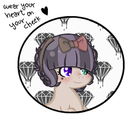 Size: 555x507 | Tagged: safe, artist:acervine, oc, oc only, oc:wilted bouquet, bow, heterochromia, solo