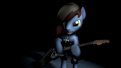 Size: 3840x2160 | Tagged: safe, oc, oc only, oc:stratus chaser, oc:string shred, 3d, dark background, guitar, metal, solo, source filmmaker