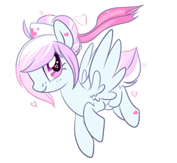 Size: 739x681 | Tagged: safe, artist:suzuii, oc, oc only, oc:ribbon love, pegasus, pony, heart eyes, nurse, solo, wingding eyes