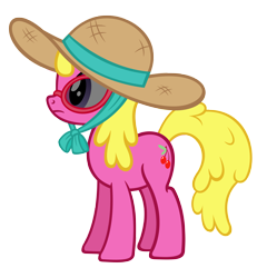 Size: 4900x5100 | Tagged: safe, artist:sofunnyguy, cherry berry, absurd resolution, hat, simple background, solo, sunglasses, transparent background, vector