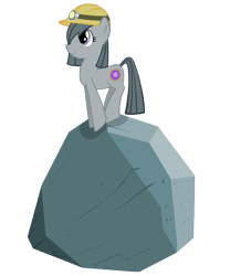 Size: 5000x6000 | Tagged: safe, artist:phantombadger, marble pie, absurd resolution, helmet, rock, solo