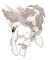 Size: 1004x1200 | Tagged: safe, artist:koviry, oc, oc only, oc:lame flyleaf, pony, unicorn, bandage, nurse, solo