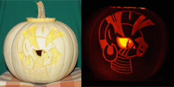 Size: 2458x1241 | Tagged: safe, artist:archiveit1, zecora, zebra, halloween, jack-o-lantern, nightmare night, pumpkin, solo