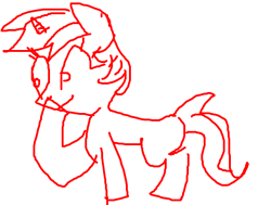 Size: 418x316 | Tagged: safe, oc, oc only, oc:curious pony, curious, monochrome, ms paint, old art, what is anatomy