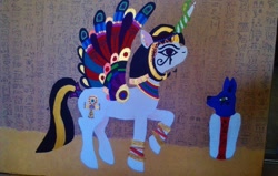 Size: 1024x651 | Tagged: safe, artist:dawn-designs-art, alicorn, pony, ankh, egyptian, egyptian pony, painting