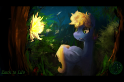 Size: 960x640 | Tagged: safe, artist:zelatynowy, oc, oc only, oc:synthis, pegasus, pony, back to life, cover, paint
