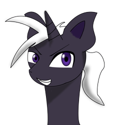 Size: 3000x3000 | Tagged: safe, artist:kaijeno, oc, oc only, oc:neo ink, pony, unicorn, black coat, purple eyes, smiling