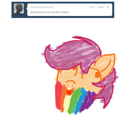 Size: 800x800 | Tagged: safe, derpibooru import, scootaloo, ask, beard, tumblr