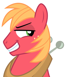 Size: 4434x5250 | Tagged: safe, artist:masem, big macintosh, earth pony, pony, brotherhooves social, .ai available, absurd resolution, grin, happy, male, mischievous, simple background, smiling, smirk, solo, stallion, transparent background, vector