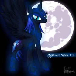 Size: 1024x1024 | Tagged: safe, artist:djsteelfox, nightmare moon, mare in the moon, moon, solo