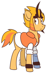 Size: 578x898 | Tagged: safe, artist:shopistar, arthur, goatee, mystery skulls, ponified, solo