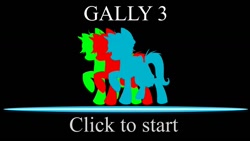 Size: 1280x720 | Tagged: safe, artist:rainbowdashie22, blue gally, dev guy, gally hooves, green gally, red gally, title screen