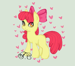 Size: 400x350 | Tagged: safe, artist:fionacart, apple bloom, earth pony, pony, female, filly, simple background, solo