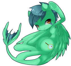 Size: 806x750 | Tagged: safe, artist:loyaldis, oc, oc only, oc:zuthal, monster pony, original species, pegasus, tatzlpony, bedroom eyes, cute, flying, looking at you, simple background, smiling, solo, transparent background