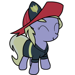 Size: 2000x2000 | Tagged: safe, artist:monopally, dinky hooves, clothes, costume, firefighter, solo