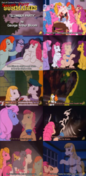 Size: 1702x3450 | Tagged: safe, artist:outofcontext-ponytales, bon bon (g1), bright eyes, clover (g1), patch (g1), starlight (g1), sweetheart, ghost, ghost pony, g1, my little pony tales, slumber party (episode), slumber party, soccer pony summaries, summary