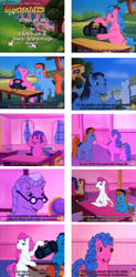 Size: 1702x3450 | Tagged: safe, artist:outofcontext-ponytales, screencap, melody, miss hackney, sweetheart, teddy, my little pony tales, janitor, soccer pony summaries, stand by me, summary