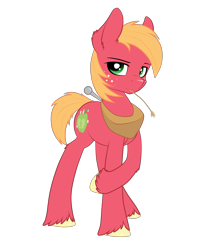 Size: 3746x4598 | Tagged: safe, artist:strachattack, big macintosh, earth pony, pony, cute, macabetes, male, simple background, solo, stallion, transparent background, vector, younger