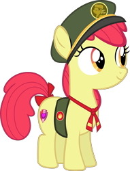 Size: 7181x9413 | Tagged: safe, artist:pink1ejack, apple bloom, 28 pranks later, absurd resolution, adorabloom, clothes, cute, filly guides, simple background, solo, the cmc's cutie marks, transparent background