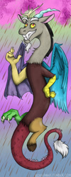 Size: 768x1920 | Tagged: safe, artist:alexispaint, discord, draconequus, the return of harmony, horn, male, solo