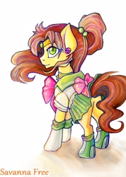 Size: 1960x2760 | Tagged: safe, artist:freesavanna, clothes, kino makoto, ponified, sailor jupiter, sailor moon, traditional art