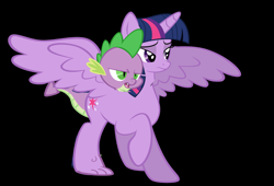 Size: 7601x5177 | Tagged: safe, spike, twilight sparkle, twilight sparkle (alicorn), alicorn, pony, 1000 hours in ms paint, absurd resolution, conjoined, female, fusion, mare, ms paint, two heads, what has science done