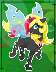 Size: 600x764 | Tagged: safe, artist:mlpdarksparx, oc, oc only, oc:super shifty pie, changeling, solo