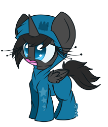 Size: 2500x2934 | Tagged: safe, artist:starlightlore, oc, oc only, oc:ebony gemini, alicorn, pony, alicorn oc, clothes, footed sleeper, pajamas, simple background, solo, transparent background