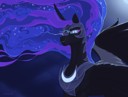 Size: 1280x973 | Tagged: safe, artist:arareroll, nightmare moon, alicorn, pony, looking at you, solo