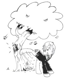 Size: 814x981 | Tagged: safe, artist:php104, apple, kicking, monochrome, one piece, ponified, solo, vinsmoke sanji