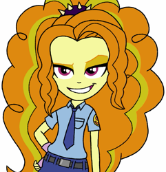 Size: 577x599 | Tagged: safe, artist:blondenobody, adagio dazzle, equestria girls, fanfic art, security officer, solo