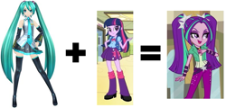 Size: 797x384 | Tagged: safe, artist:bronynel, aria blaze, equestria girls, rainbow rocks, ariatsune miku, eqg promo pose set, fusion, hatsune miku, similarities, vocaloid