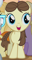 Size: 289x532 | Tagged: safe, screencap, heidi hay, noi, earth pony, pony, twilight time, female, filly, open mouth, solo focus