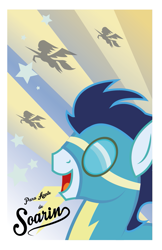 Size: 805x1245 | Tagged: safe, artist:alicorncrystal, soarin', poster, wonderbolts, wonderbolts uniform