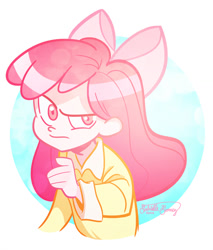 Size: 800x941 | Tagged: safe, artist:rabidragdoll, apple bloom, human, humanized, looking at you, solo