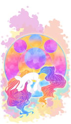 Size: 1749x3040 | Tagged: safe, artist:breioom, oc, oc only, oc:vivid visions, captivelegacy, gradient, present, rainbow, solo, sparkles, stained glass