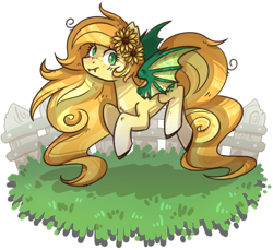 Size: 934x855 | Tagged: safe, artist:kyaokay, oc, oc only, oc:sunflower meadows, bat pony, pony, solo