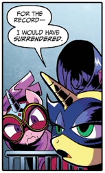 Size: 380x621 | Tagged: safe, masked matter-horn, radiance, spoiler:comic, spoiler:comicannual2014, faic, power ponies