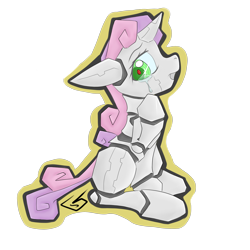 Size: 4000x4000 | Tagged: safe, artist:billysan727, sweetie belle, sweetie bot, pony, robot, unicorn, absurd resolution, crying, female, filly, floppy ears, foal, hooves, horn, open mouth, simple background, solo, transparent background