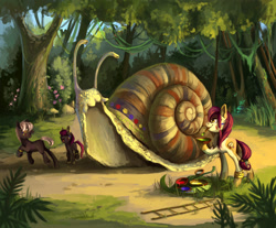 Size: 1500x1242 | Tagged: safe, artist:dearmary, oc, oc only, giant snail, paint, paint on fur, snail, snail shell