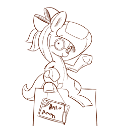 Size: 1024x1039 | Tagged: safe, artist:artguydis, oc, oc only, oc:raggie, hagwarders, original species, /mlp/, doll, monochrome