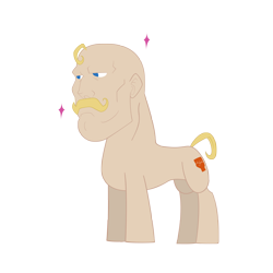 Size: 5000x5000 | Tagged: safe, artist:phantombadger, artist:prozenconns, absurd resolution, alex louis armstrong, crossover, fullmetal alchemist, ponified, simple background, solo, sparkles, transparent background, wat