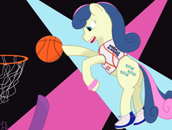 Size: 3200x2400 | Tagged: safe, artist:twalot, bon bon, sweetie drops, basketball, plot