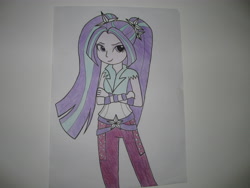 Size: 4608x3456 | Tagged: safe, artist:onepurplepanda, aria blaze, equestria girls, paper, solo